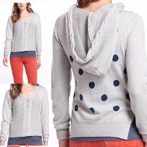 Anthropologie Sweaters - Anthropologie- Yoon Polka Dot Hooded Sweater